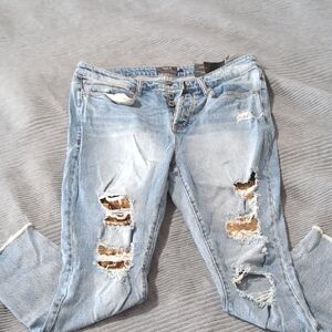 Torrid Distressed Light Blue Boyfriend Jeans